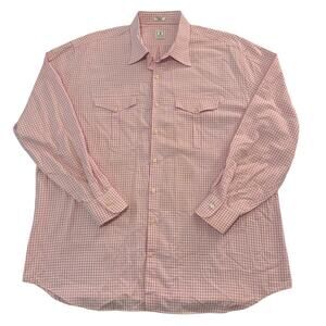 Peter Millar Pink & White Long Sleeve Button Up Shirt Size XXL